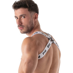 LEADER Harnais élastique ID PIG Blanc